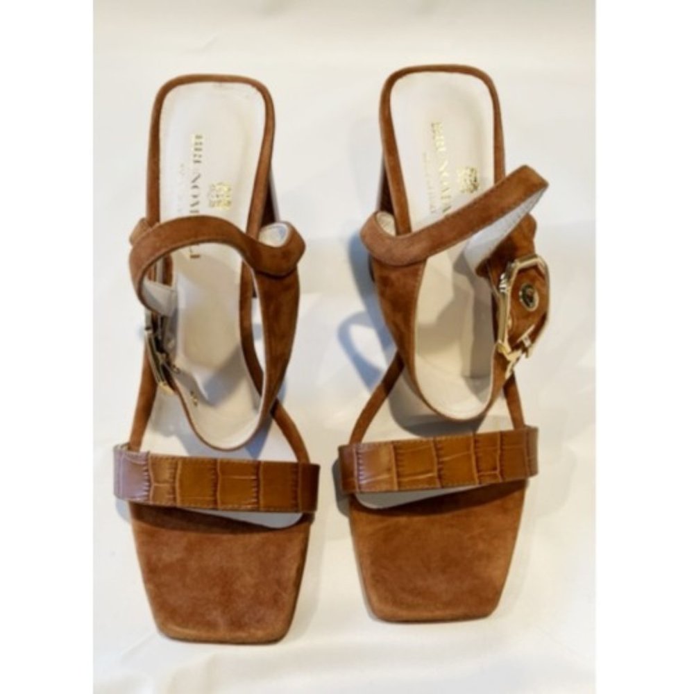 BRUNO MAGLI STRAPPY CROC EMBOSSED LEATHER SANDAL 39 9 - Picture 2 of 11